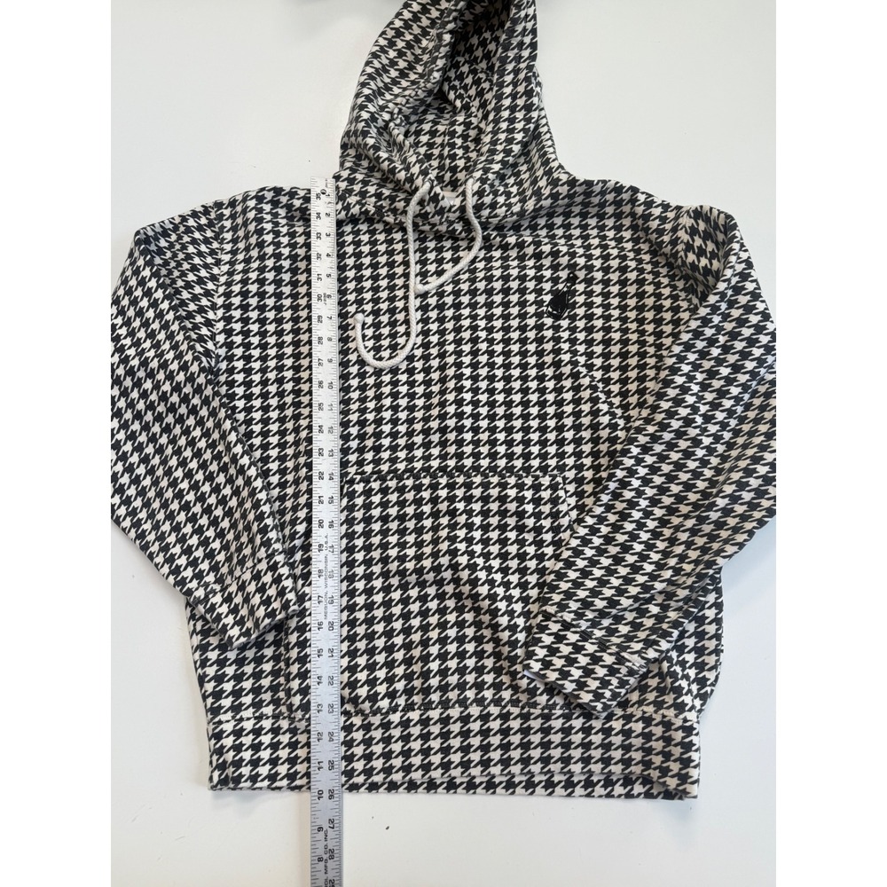 CA Champagne & Caviar Houndstooth Hoodie Black White Pullover Sweatshirt Medium - Picture 2 of 4